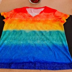 Beautiful Vibrant Colorful V- Neck T-Shirt.